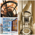 Ti-Gold Semi-Circular Luxury Shopping Mall Sightseeing Elevator